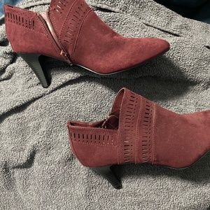 Burgundy booties